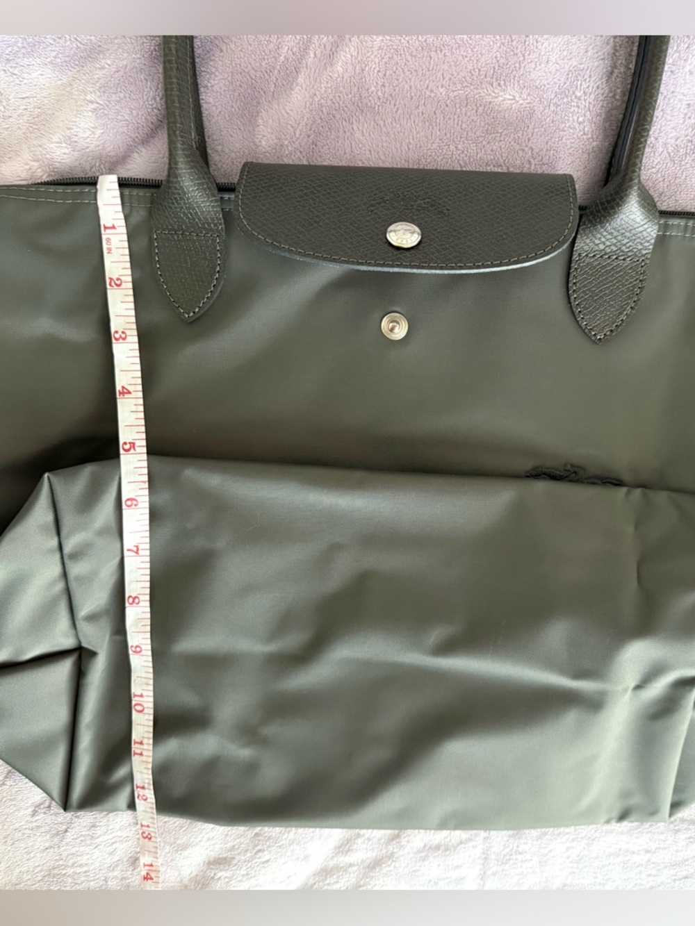 EUC Longchamp le pliage “green” large shoulder tote in graphite - Picture 9 of 9